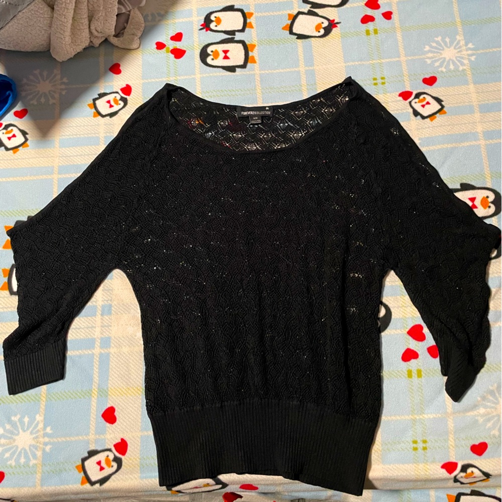 Lace open shoulder top